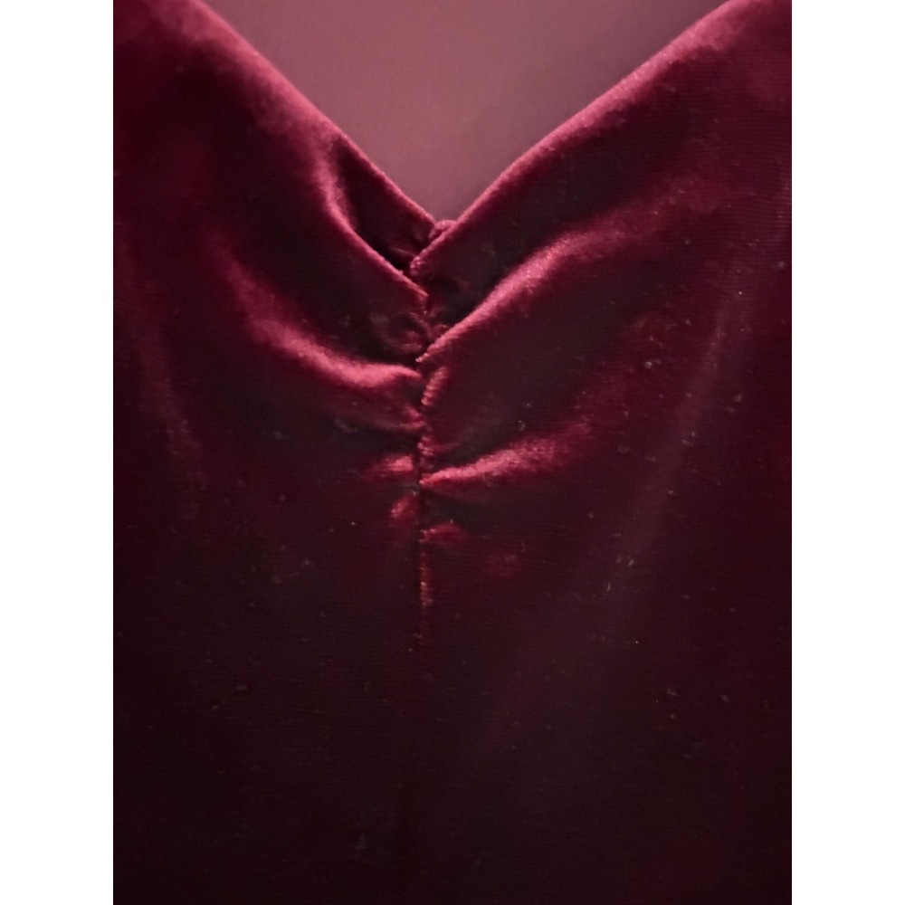 Kimchi Blue Burgundy Velvet Mini Dress Sweetheart Skater Fit Flare Wine Red M - Picture 5 of 8